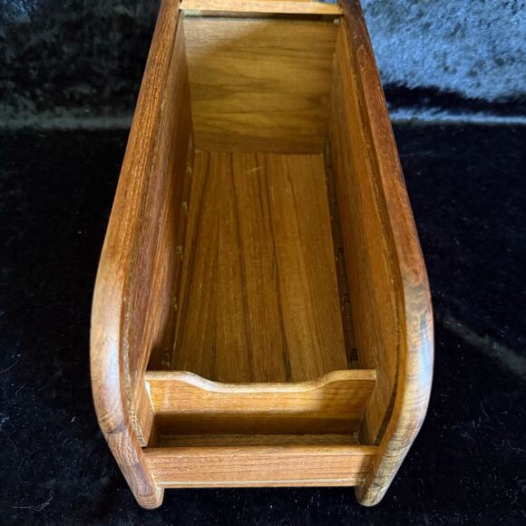 MCM Teak Recipe Holder | Made in Thailand | Roll Top Style - Picture 6 of 10